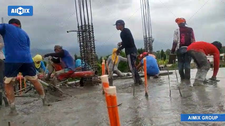 Pumping Concrete Mixture On-site